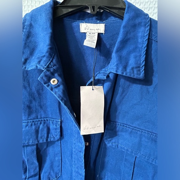 IF IT WERE ME snap front oversized trucker layering utility jacket coat NWT - Picture 4 of 8